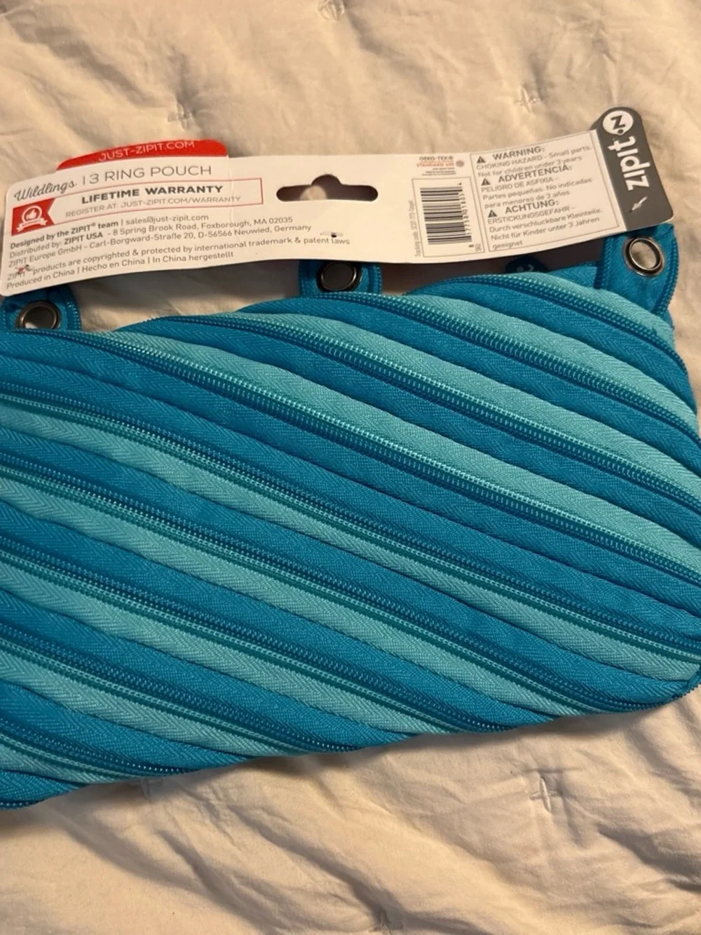 Kids 3-Ring Pouch - Bright Turquoise